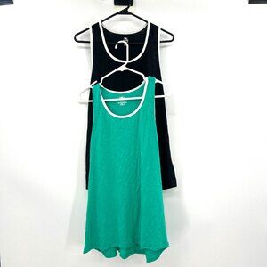 Athletic Works Lot of 2 Green Black Tank Tops Women's XL